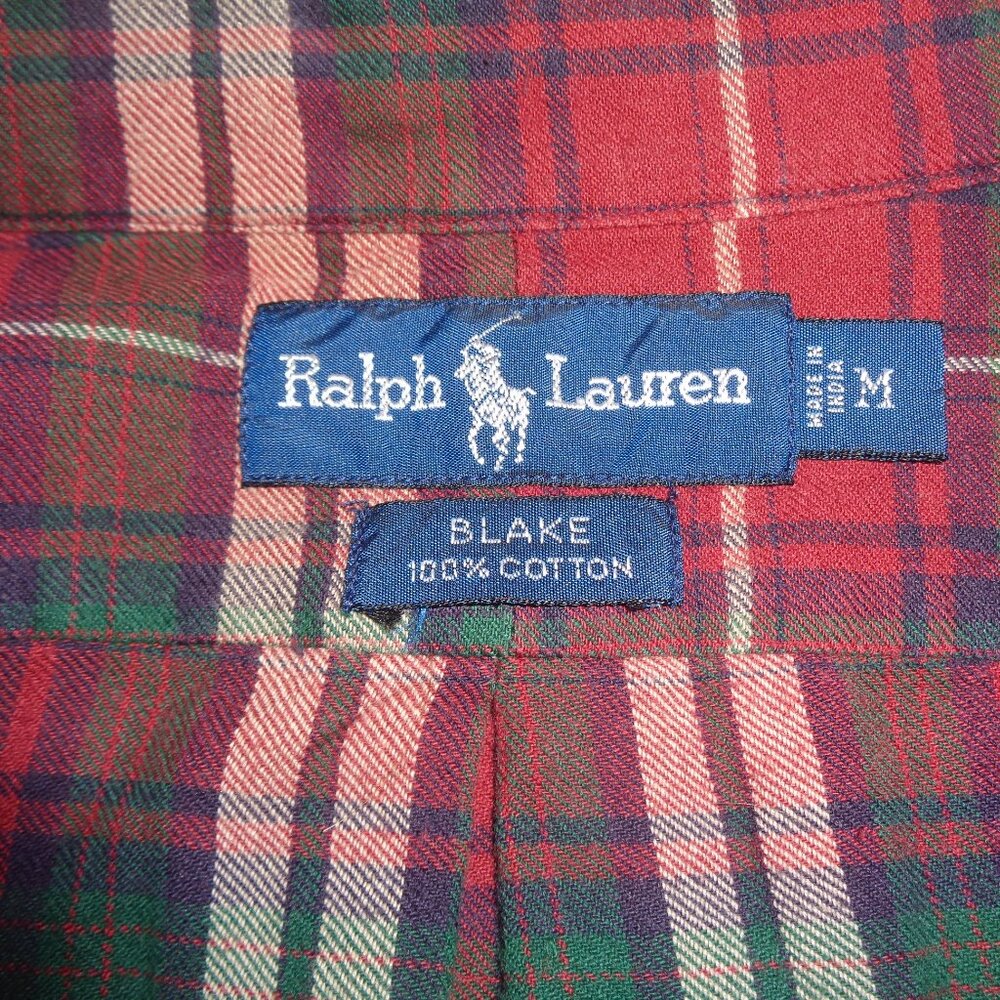Polo Ralph Lauren Mens Flannel Blake Shirt Medium Preppy Long Sleeve - Picture 2 of 8